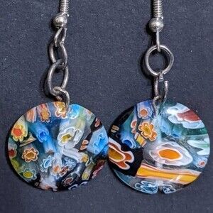 Glass bead dangle earrings